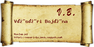 Vásári Bojána névjegykártya